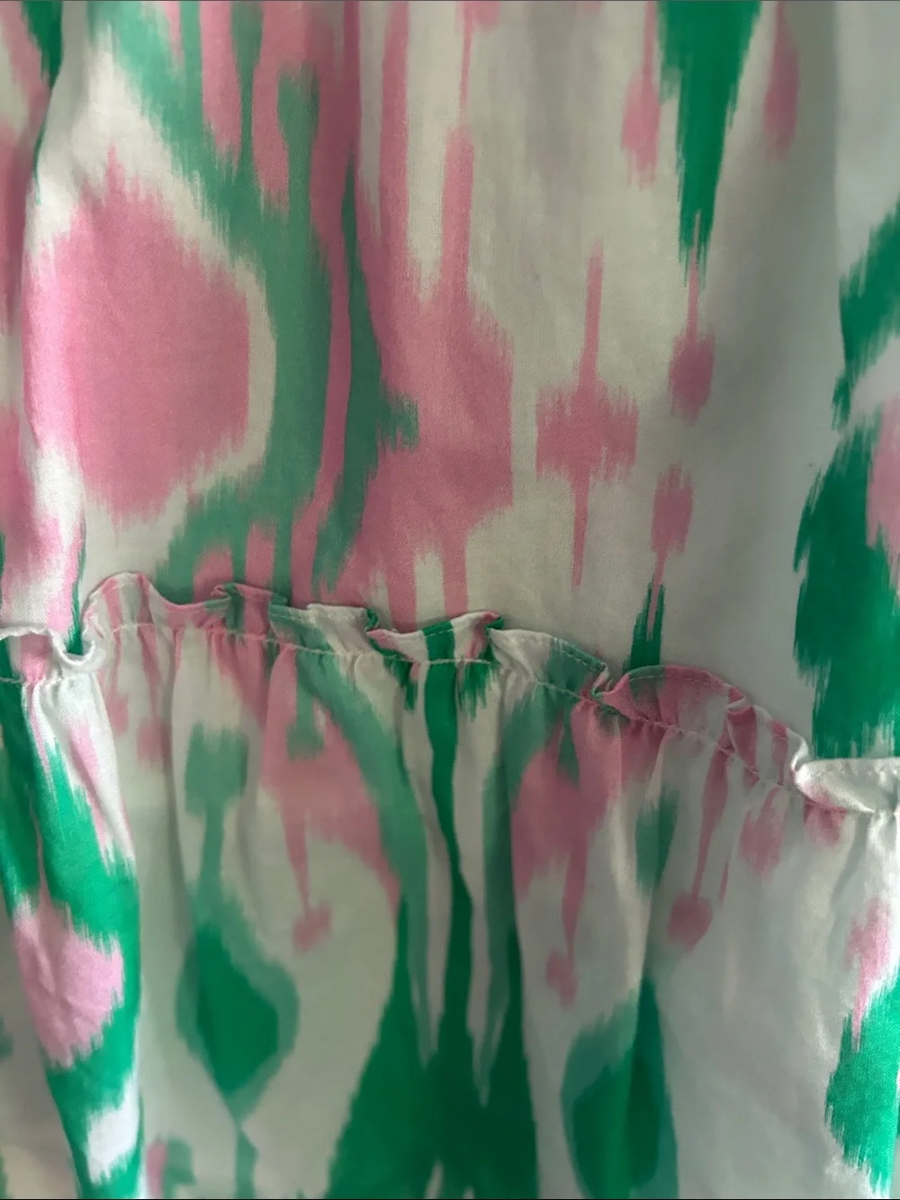 Green & Pink Ikat Tiered Dress - Picture 5 of 6